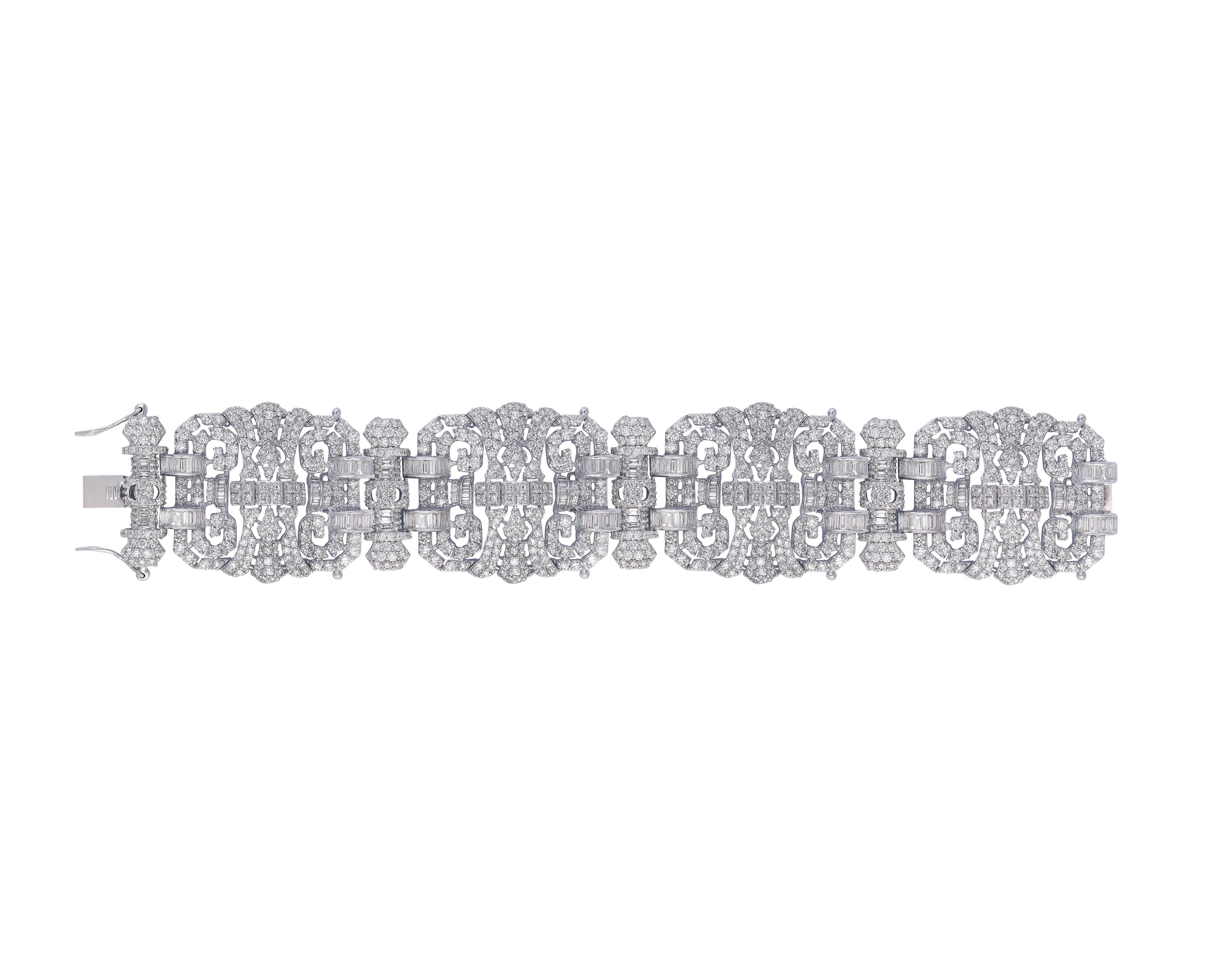 TARA DIAMOND' ROUND AND BAGUETTE ART-DECO BRACELET