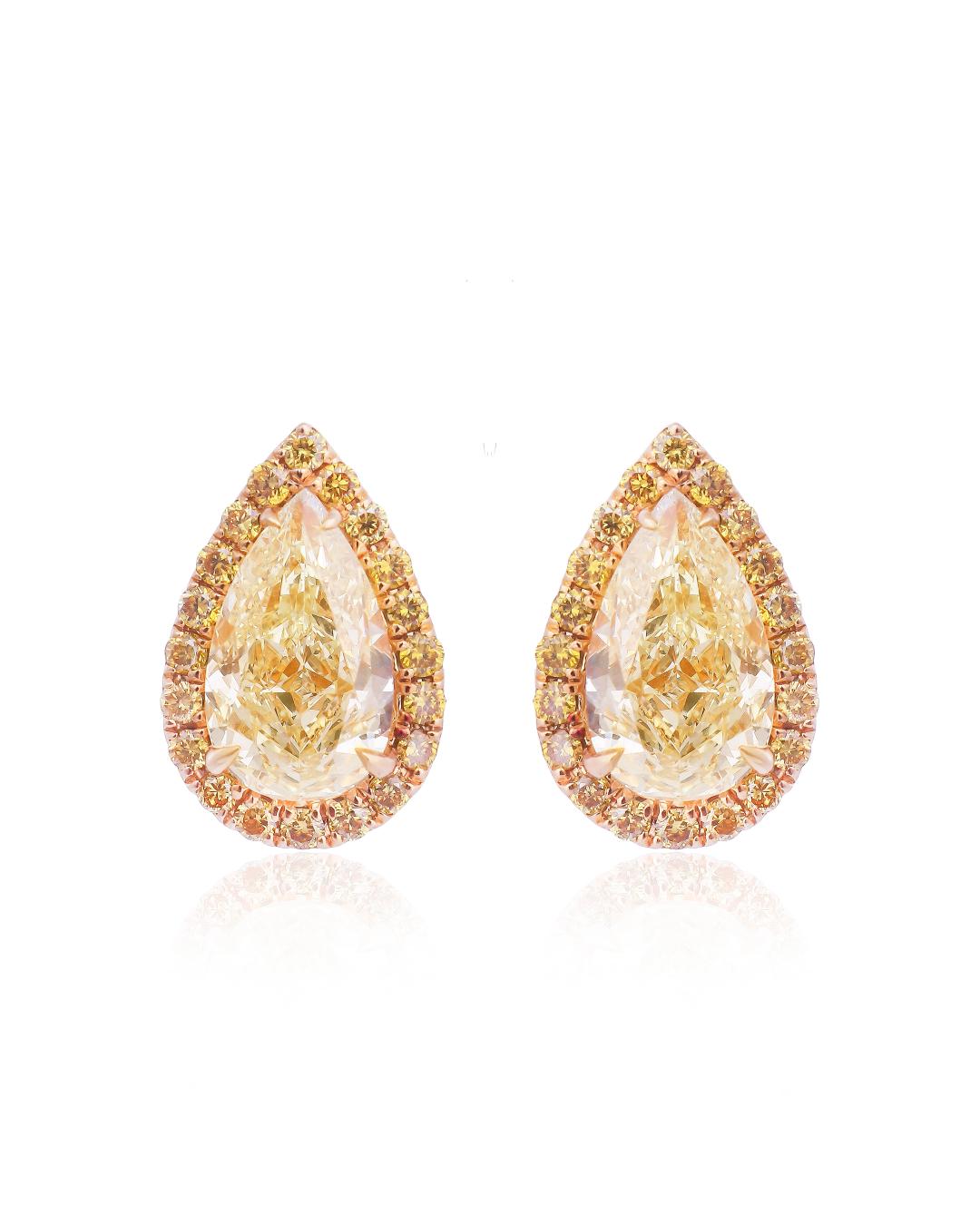 SOLITAIRE YELLOW DIAMOND EARRINGS