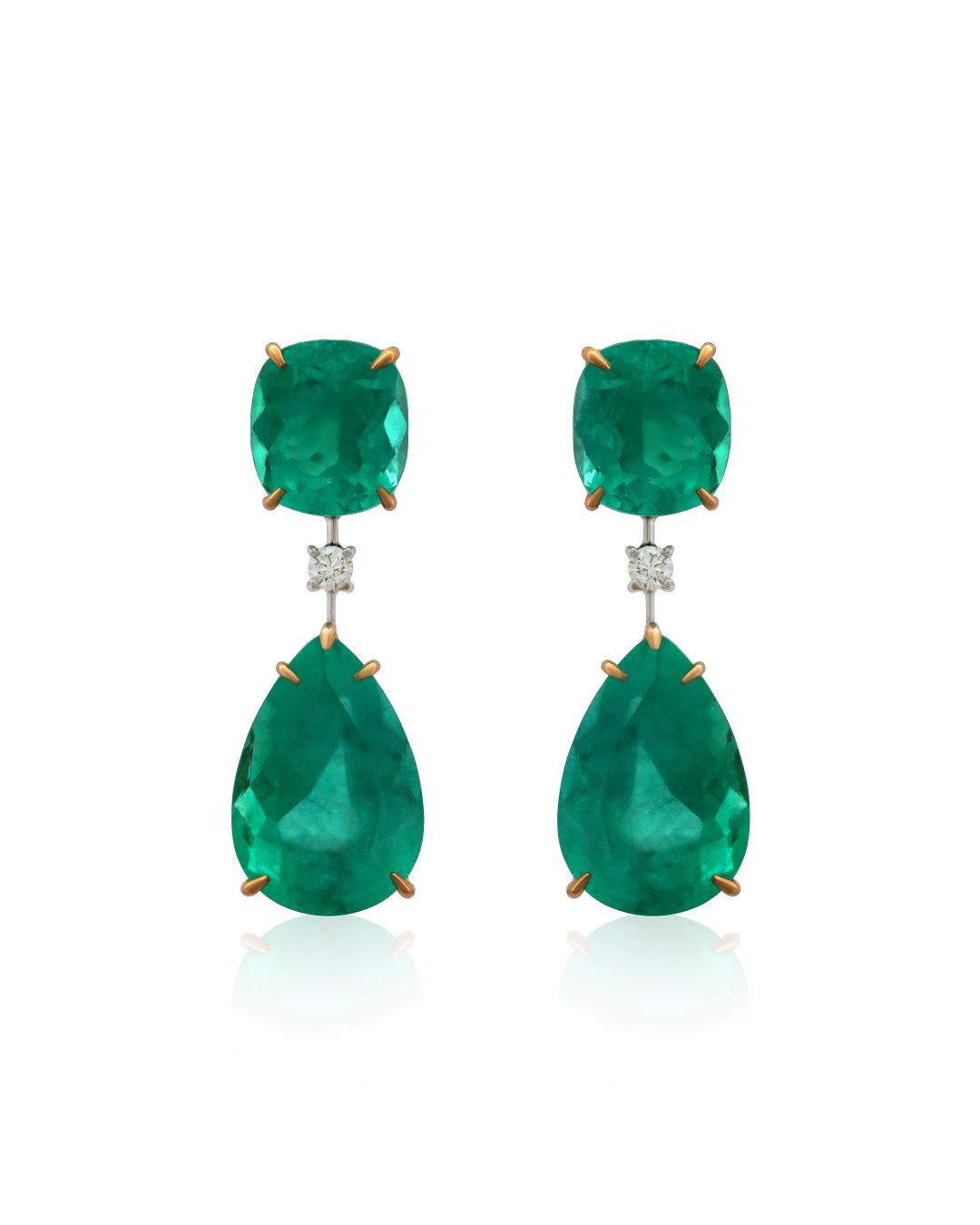 JANI' PEAR EMERALD EARRINGS