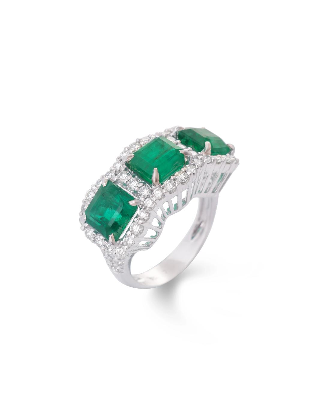 TIANA' PRINCESS CUT ZAMBIAN EMERALDS RING