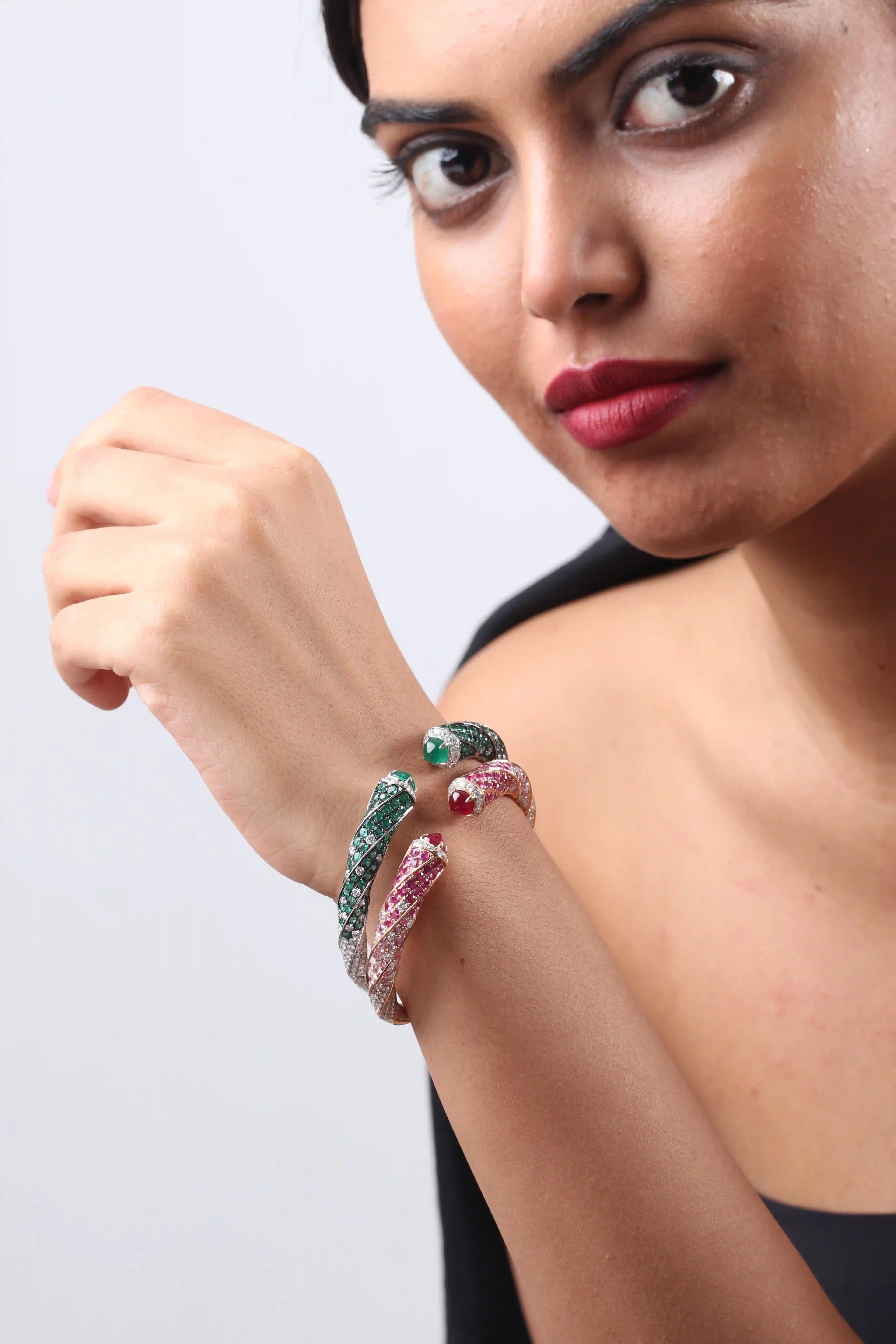 GEMBRE BANGLE' EMERALD AND Diamond Bangle