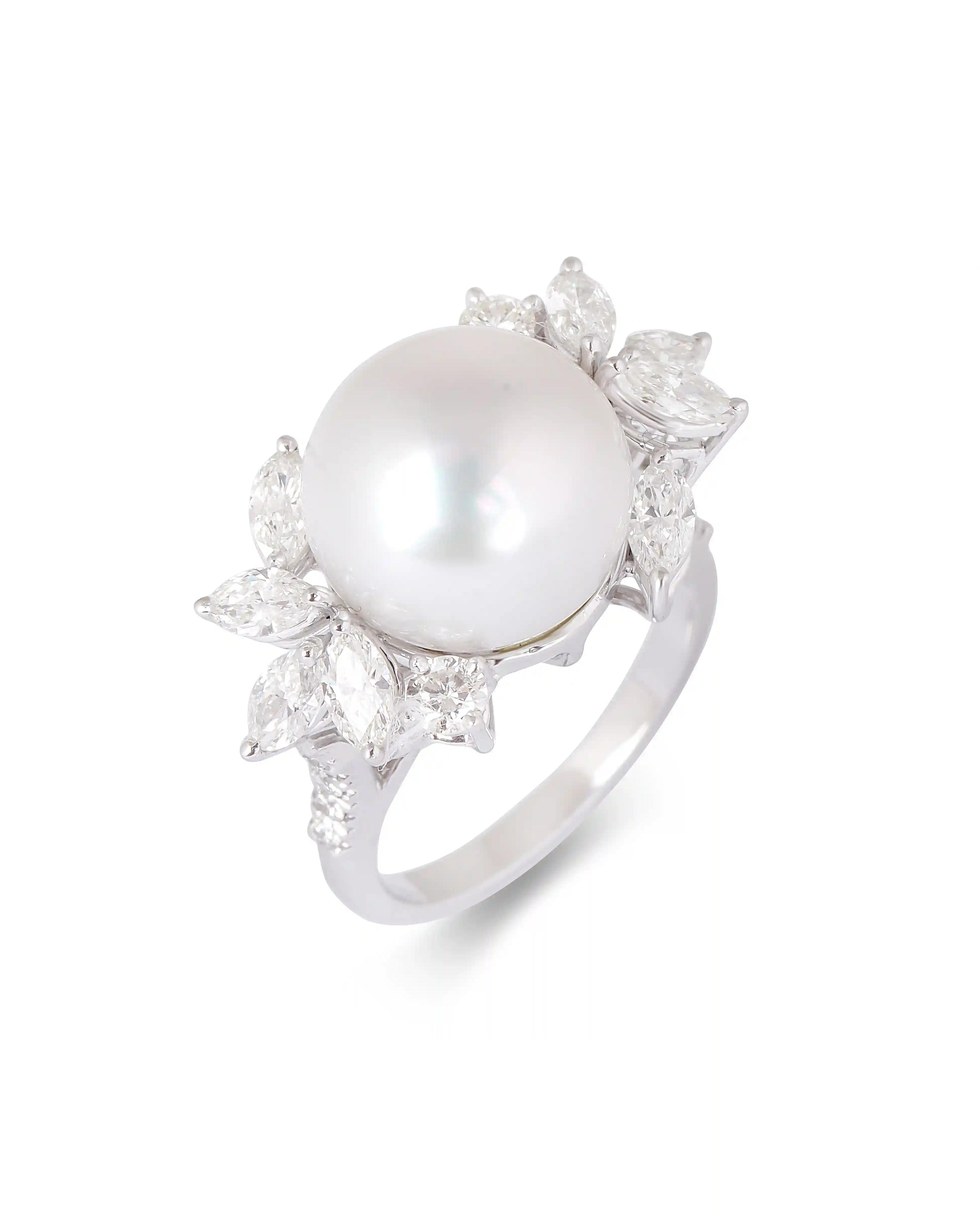 ZURI' South -Sea Pearl and diamond ring