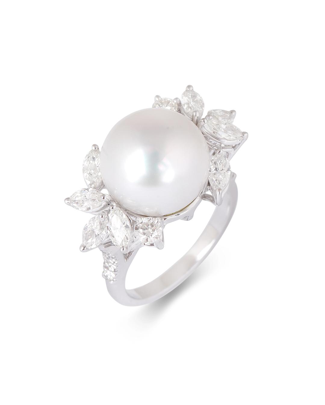 ZURI' South -Sea Pearl and diamond ring