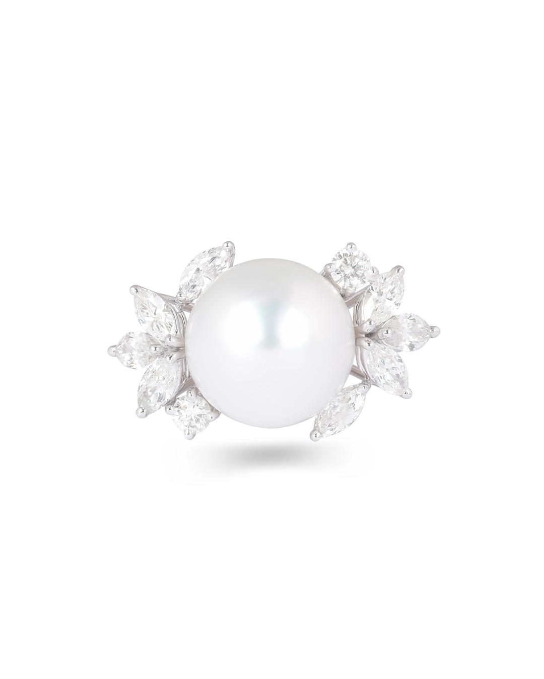 ZURI' South -Sea Pearl and diamond ring